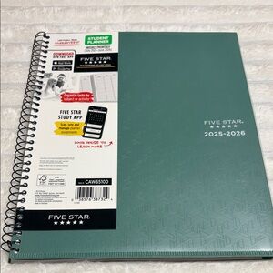 Five Star Student Planner 2025–2026 | Weekly Monthly | Green | NEW